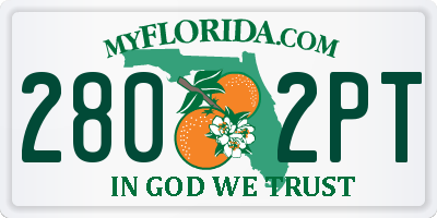 FL license plate 2802PT