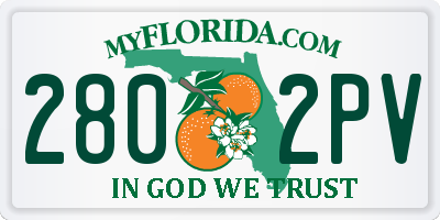 FL license plate 2802PV