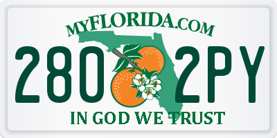 FL license plate 2802PY