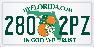 FL license plate 2802PZ