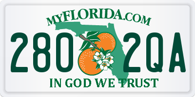 FL license plate 2802QA