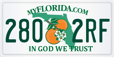 FL license plate 2802RF