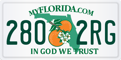 FL license plate 2802RG