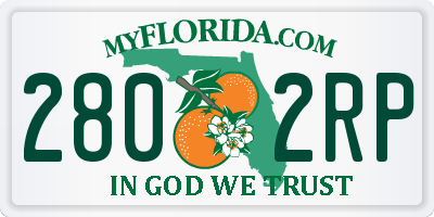 FL license plate 2802RP