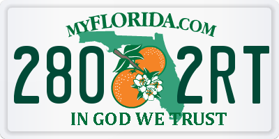 FL license plate 2802RT