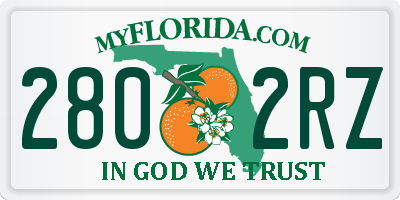 FL license plate 2802RZ