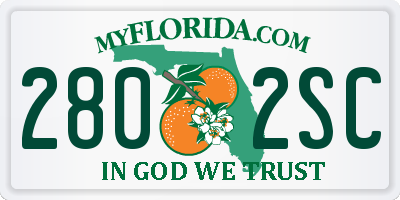 FL license plate 2802SC