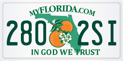 FL license plate 2802SI