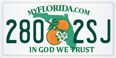 FL license plate 2802SJ