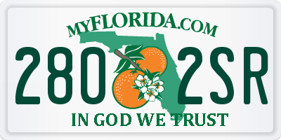 FL license plate 2802SR