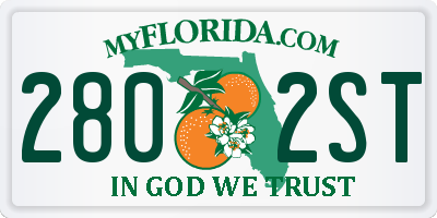 FL license plate 2802ST