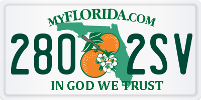 FL license plate 2802SV