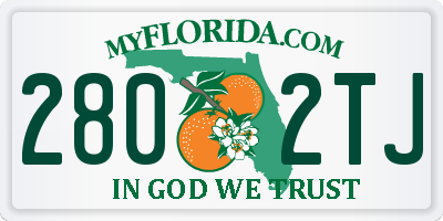 FL license plate 2802TJ