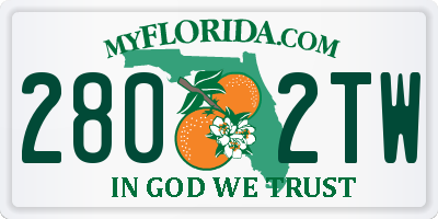 FL license plate 2802TW