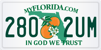 FL license plate 2802UM