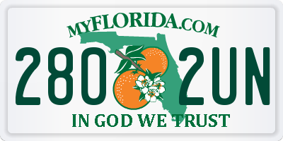 FL license plate 2802UN