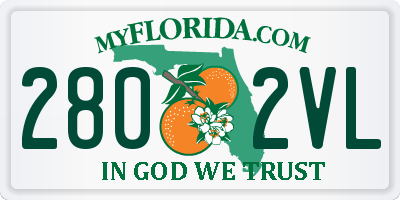 FL license plate 2802VL