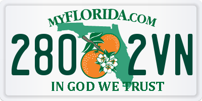FL license plate 2802VN
