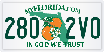 FL license plate 2802VO