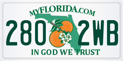 FL license plate 2802WB