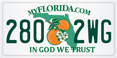 FL license plate 2802WG