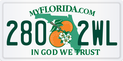 FL license plate 2802WL