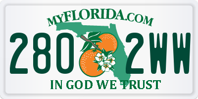 FL license plate 2802WW