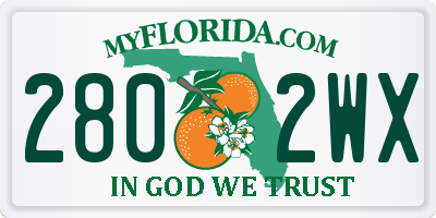 FL license plate 2802WX