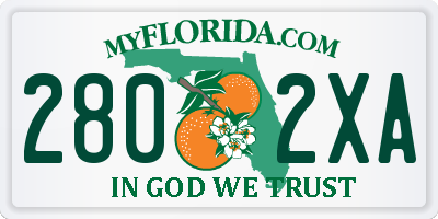FL license plate 2802XA