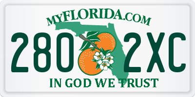 FL license plate 2802XC