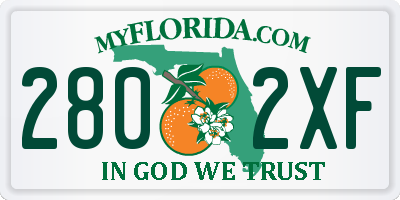 FL license plate 2802XF