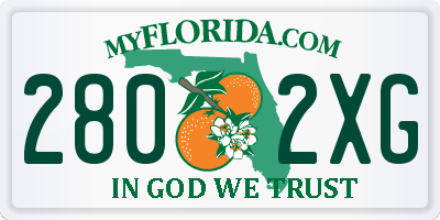 FL license plate 2802XG