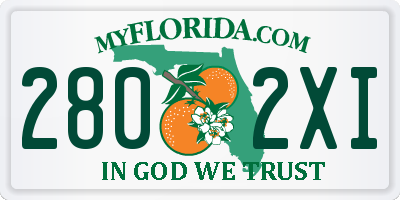 FL license plate 2802XI