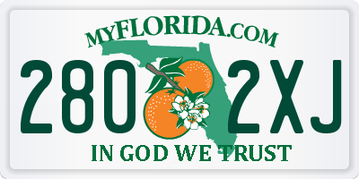 FL license plate 2802XJ