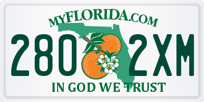 FL license plate 2802XM