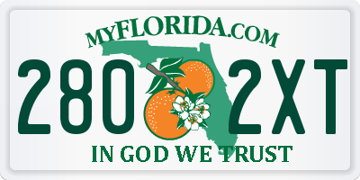 FL license plate 2802XT