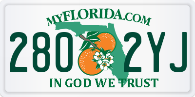 FL license plate 2802YJ