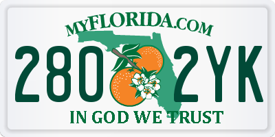 FL license plate 2802YK