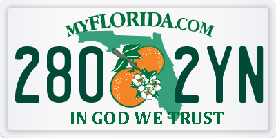 FL license plate 2802YN