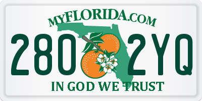 FL license plate 2802YQ