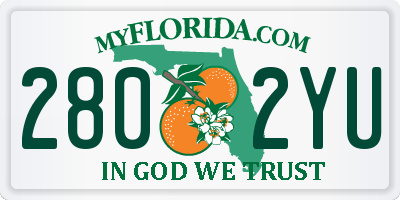 FL license plate 2802YU