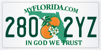 FL license plate 2802YZ