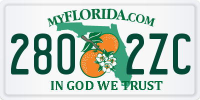 FL license plate 2802ZC