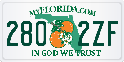 FL license plate 2802ZF