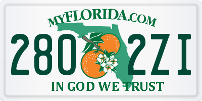 FL license plate 2802ZI