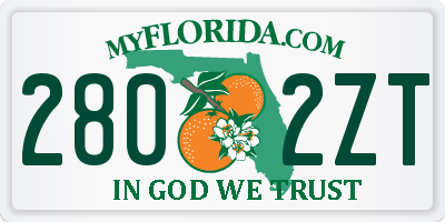 FL license plate 2802ZT