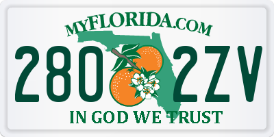 FL license plate 2802ZV