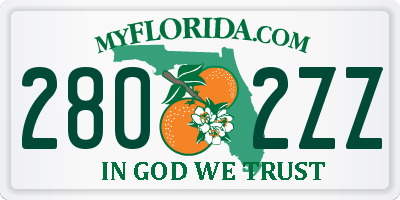 FL license plate 2802ZZ