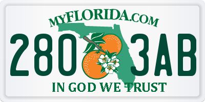 FL license plate 2803AB