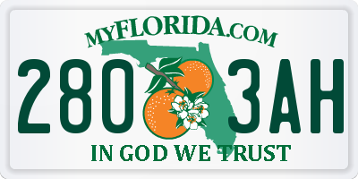 FL license plate 2803AH